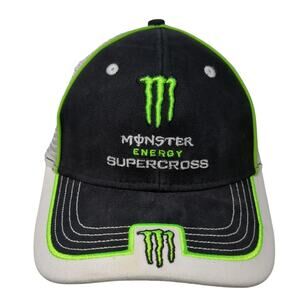 Monster Energy Supercross Snapback Trucker Hat Black One Size Mesh Back